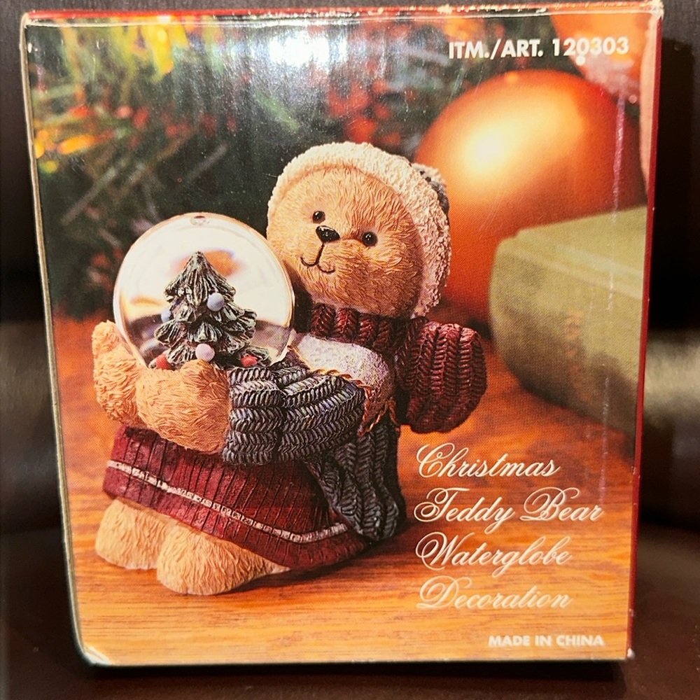 Christmas Teddy Bear Water Globe Decoration